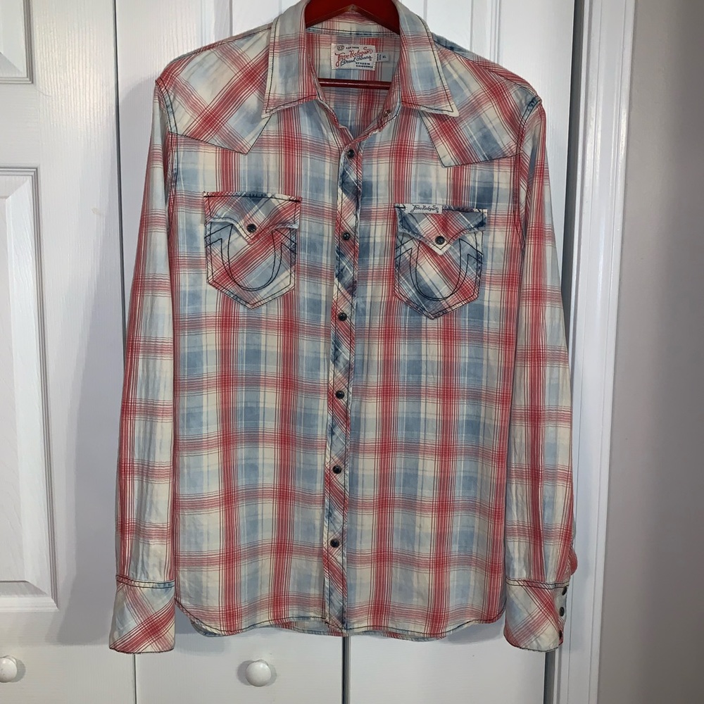 True Religion Indigo Phoenix Wester Shirt - Picture 2 of 6